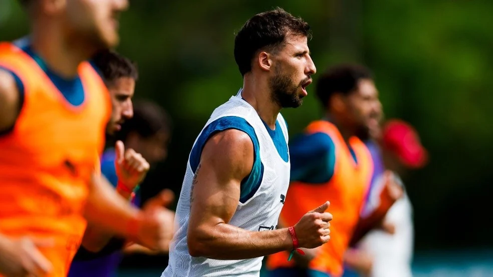 Rúben Dias em treino da seleção de Portugal