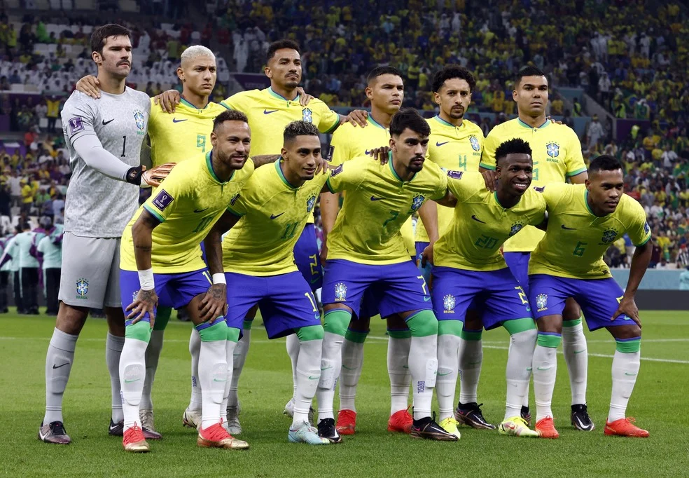 Brasil x Marrocos - Time do Brasil na estreia de 2022