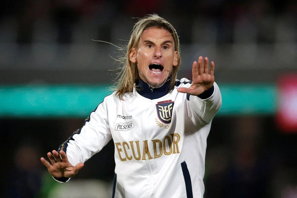 Sebástian Beccacece, Técnico do Equador, durante partida