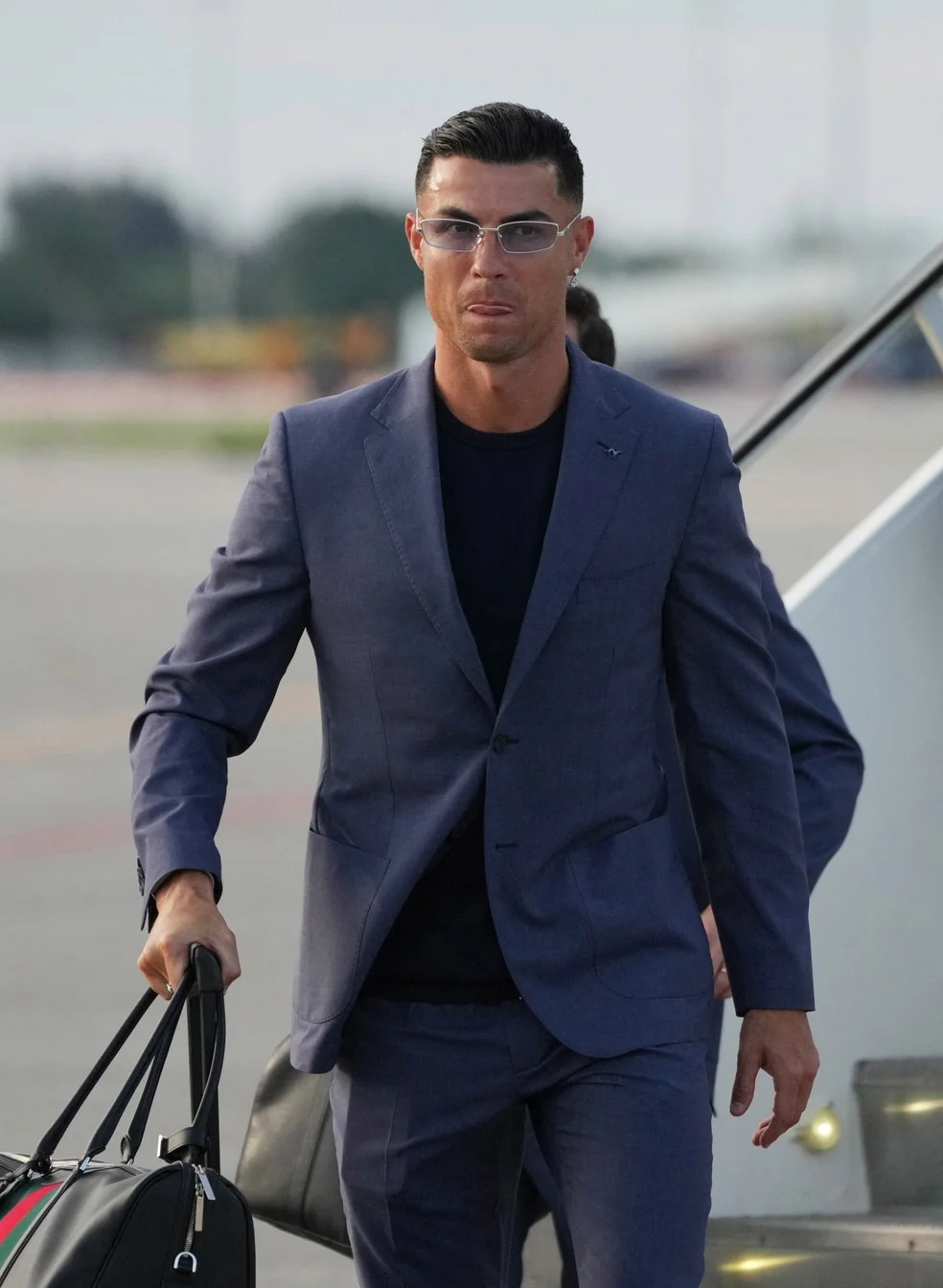 Cristiano Ronaldo na chegada da seleção de Portugal — Cristiano Ronaldo em destaque