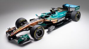 Carro da Aston Martin com pintura iridescente no GP de Mônaco