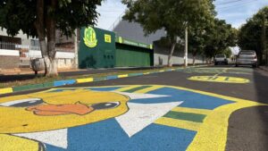 Torcida do Mirassol pintando a rua do Maião