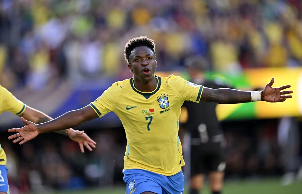 Vinicius Junior em ação - Copa do Mundo hoje