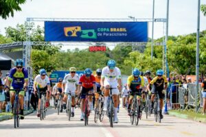 Atletas na Copa Brasil de Paraciclismo em Brusque