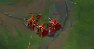 Jogador usando assistência de Last Hit no LoL