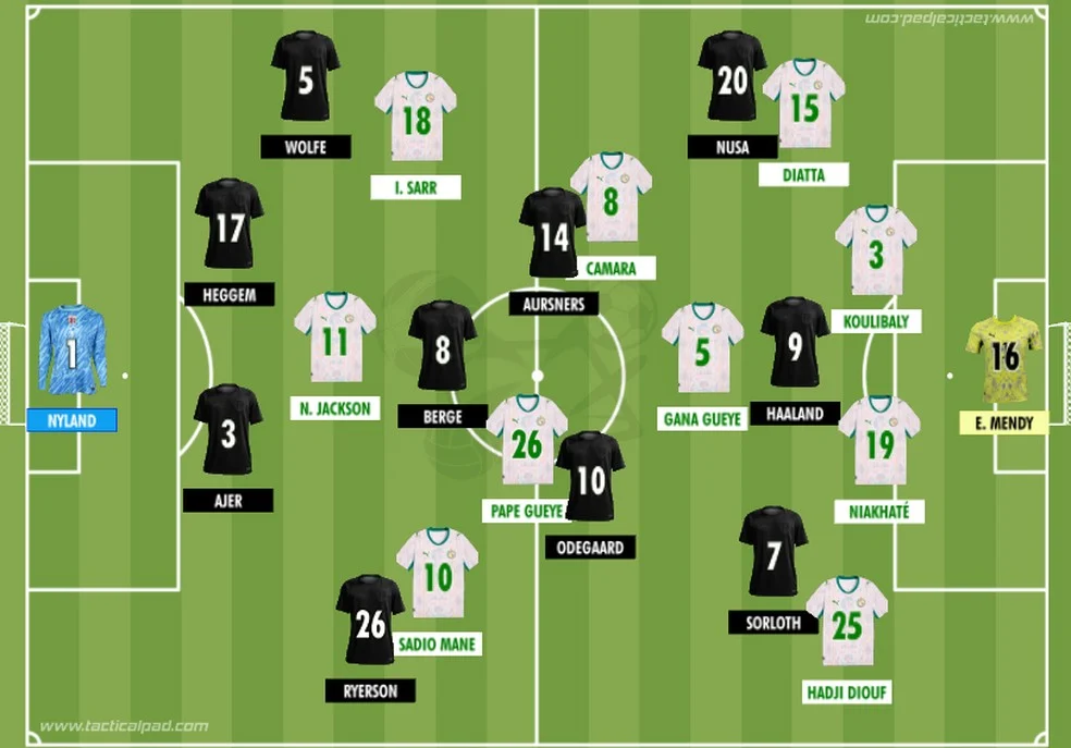 Jogo Noruega Senegal: Haaland comemora gol