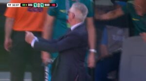 Golaço de Vini Jr: comemoração no empate Brasil x Marrocos