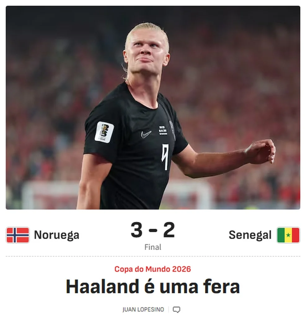 Erling Haaland em ação: partidaca de Haaland contra Senegal
