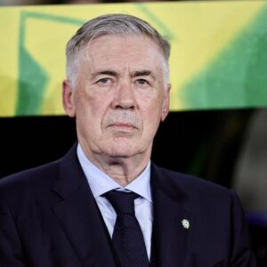 Carlo Ancelotti durante amistoso da seleção brasileira