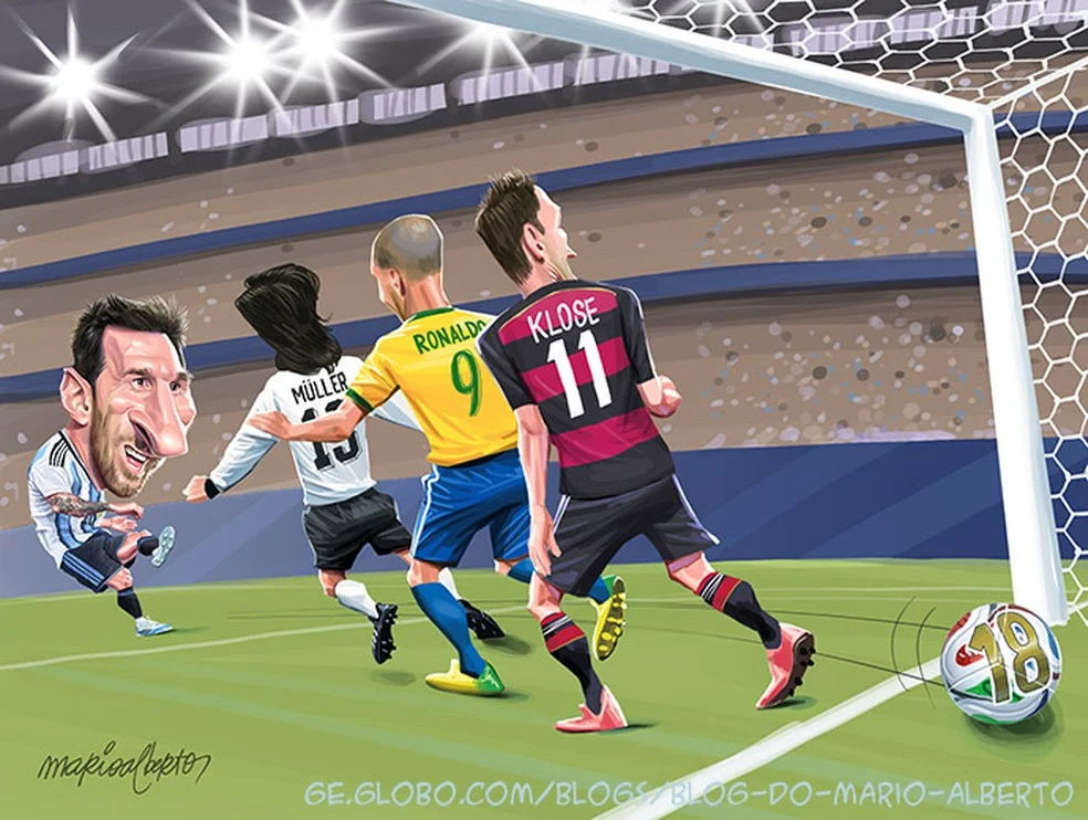 Lionel Messi em comemoração — 18 vezes Messi