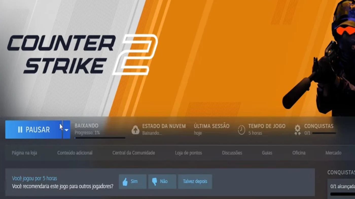 Como baixar CS2 pela Steam - tela do jogo na loja Steam