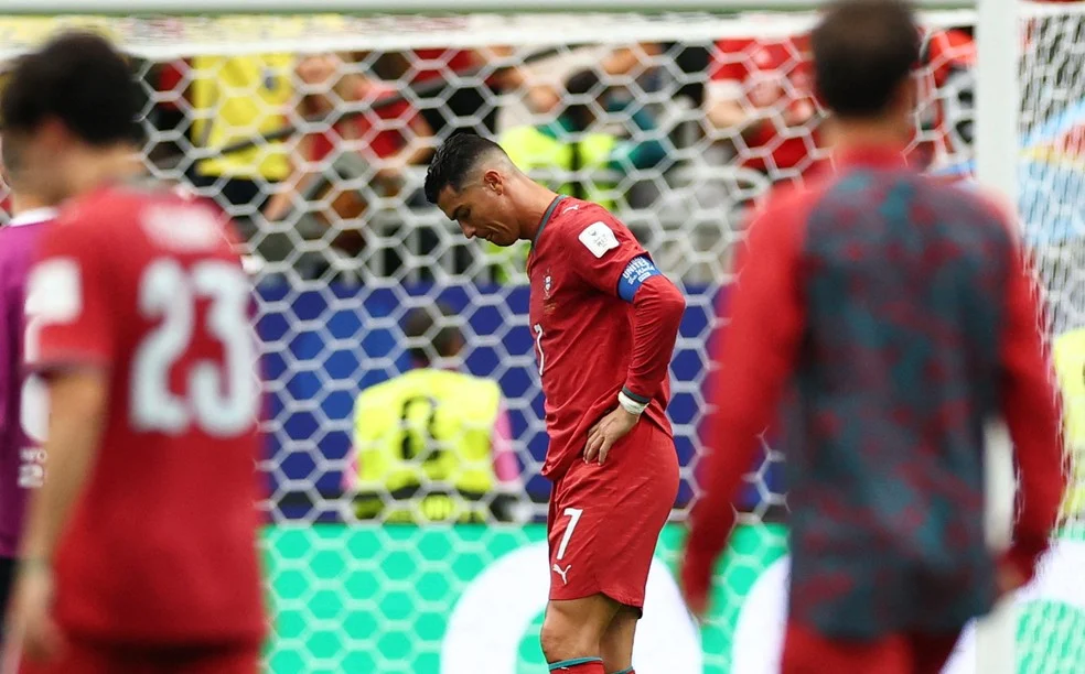 Cristiano Ronaldo Copa lamenta ataque perdido em Portugal x RD Congo