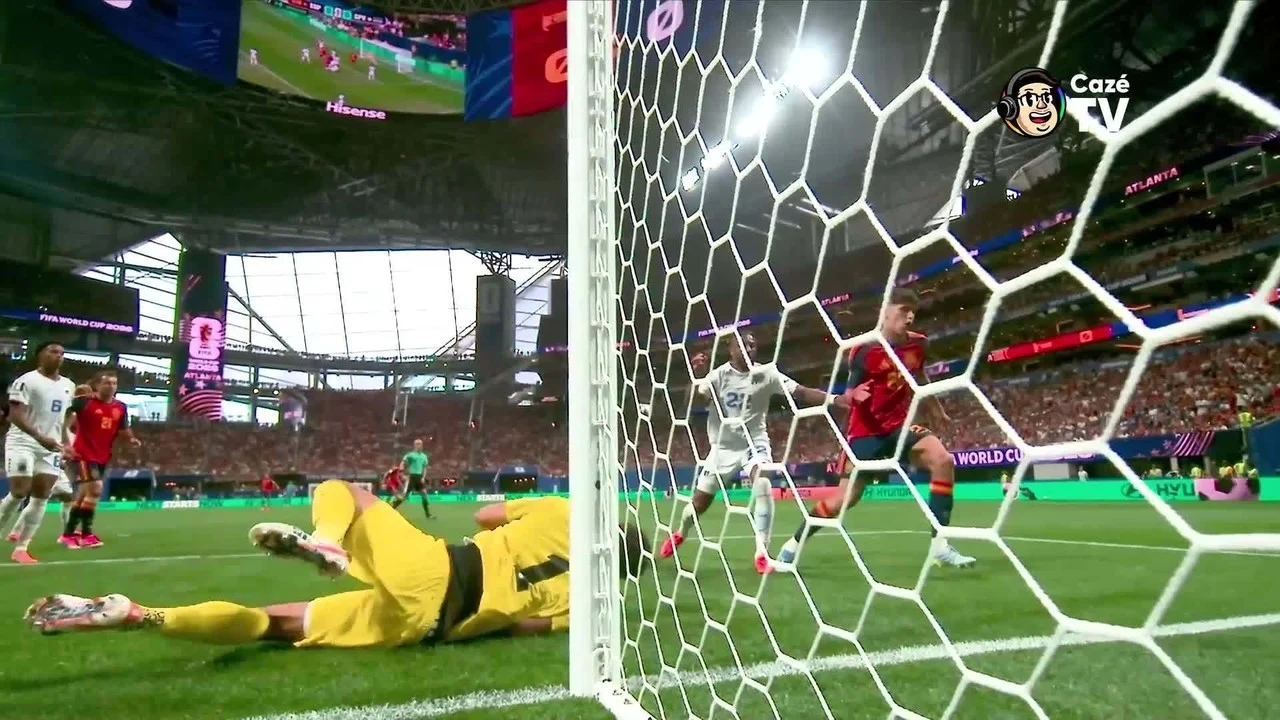 Espanha na Copa: seleção espanhola em lance de jogo
