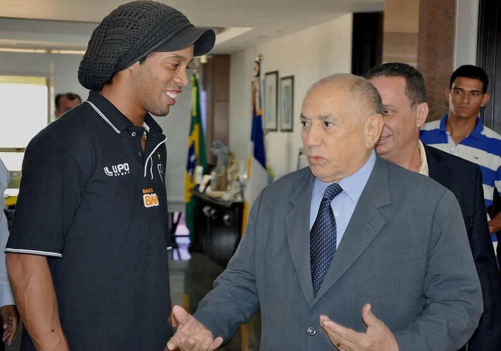Ronaldinho em Palmas durante recepção no Palácio Araguaia