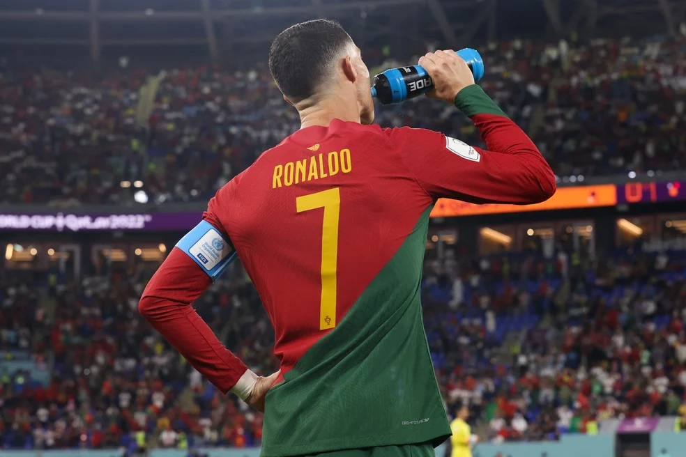 Cristiano Ronaldo em hidratação e recuperação