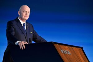 Gianni Infantino em evento da Fifa — Israel e Palestina