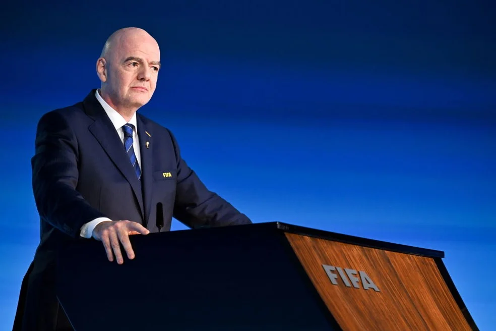 Gianni Infantino em evento da Fifa — Israel e Palestina