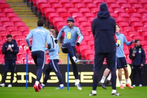 Bellingham titular Copa do Mundo: Jude Bellingham em treino da Inglaterra
