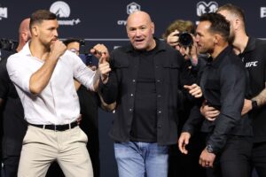 Maurício Ruffy em ação antes do duelo com Michael Chandler