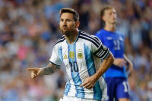 Messi Copa do Mundo comemorando gol contra Islândia