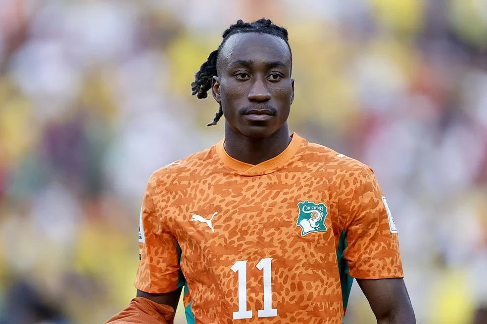 Yan Diomandé em ação na estreia da Costa do Marfim