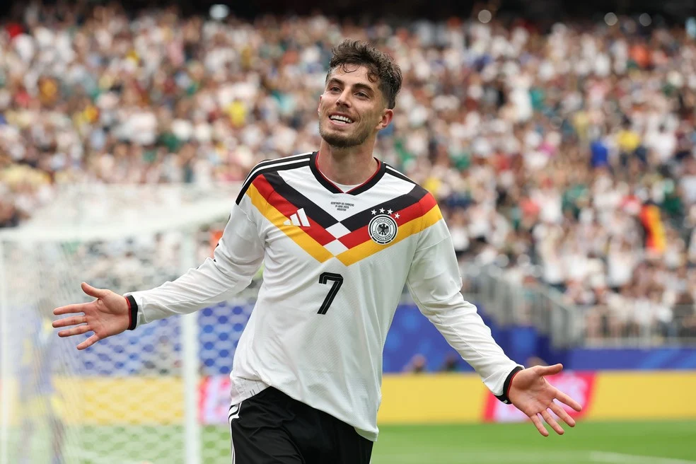 Havertz e Alemanha em ação contra Curaçao — Foto: Alexander Hassenstein/Getty Images