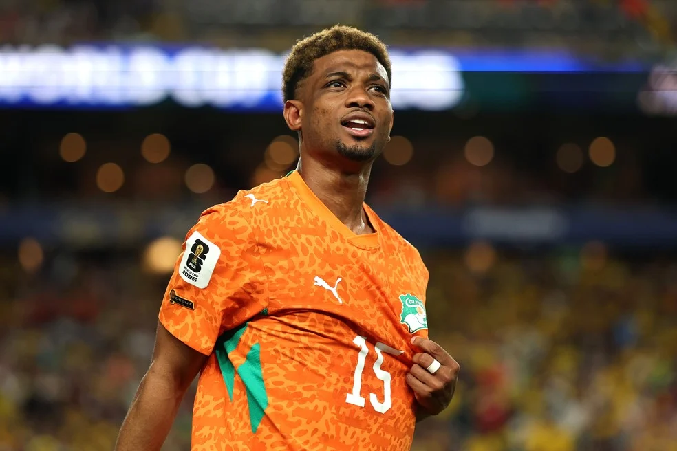 Amad Diallo comemorando gol pela Costa do Marfim
