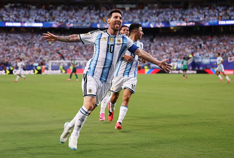Messi comemora gol — Argentina 2026