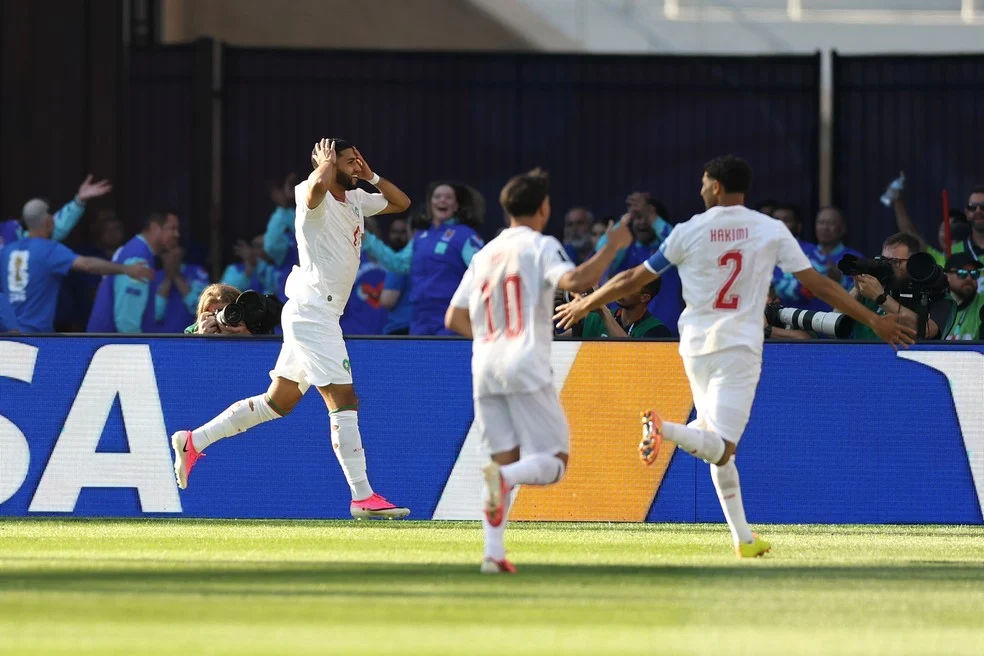 Saibari comemora gol: Memes Marrocos Escócia