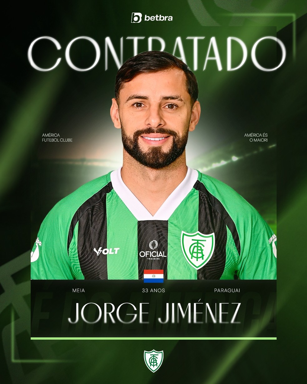 Jorge Jiménez com a camisa do América-MG