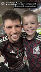 Tiago Volpi com camisa do México — Volpi torce pelo México