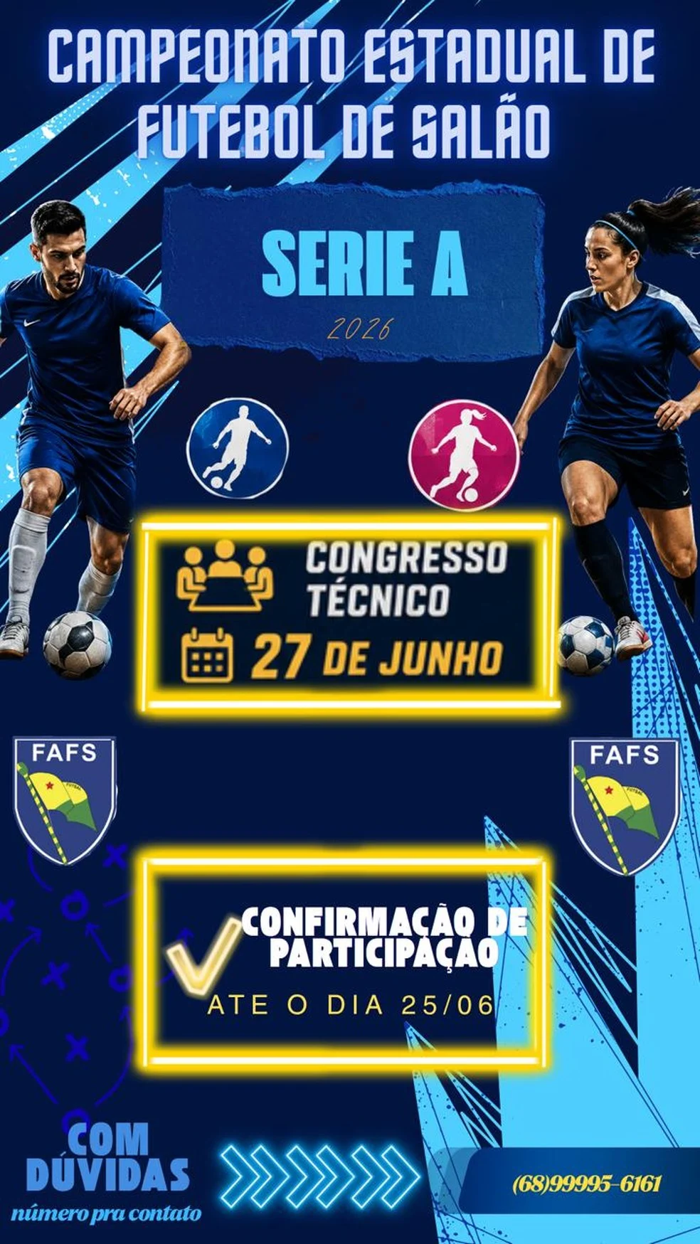 Acreano de Futsal — atletas em quadra