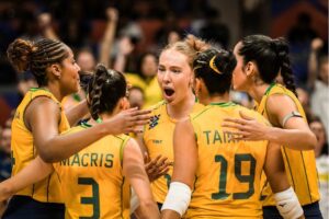 Seleção brasileira em ação — Brasil x França vôlei