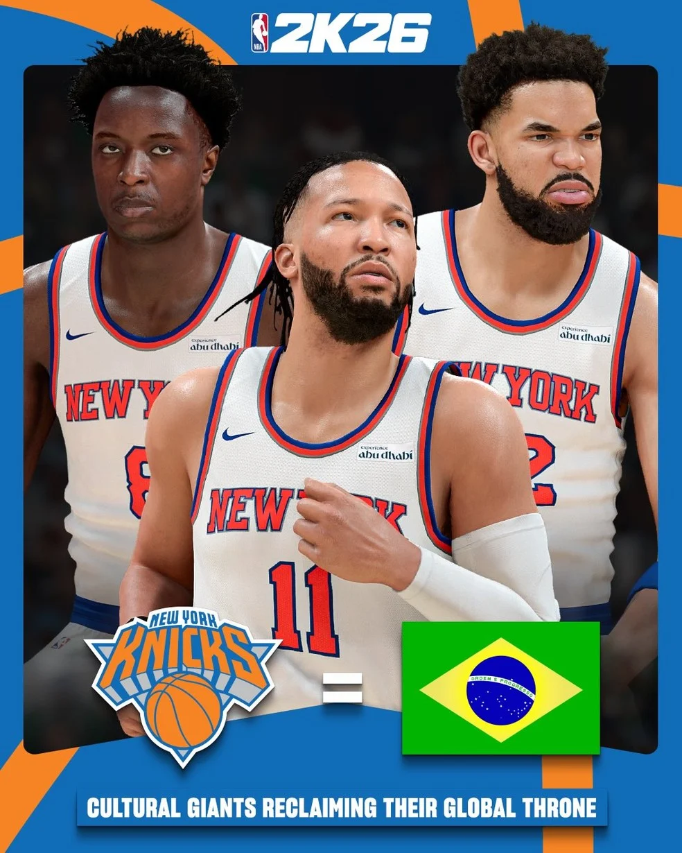 Knicks são o Brasil: jogadores do New York Knicks em quadra