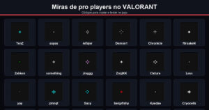 Jogador testando códigos de mira no VALORANT na tela de configurações