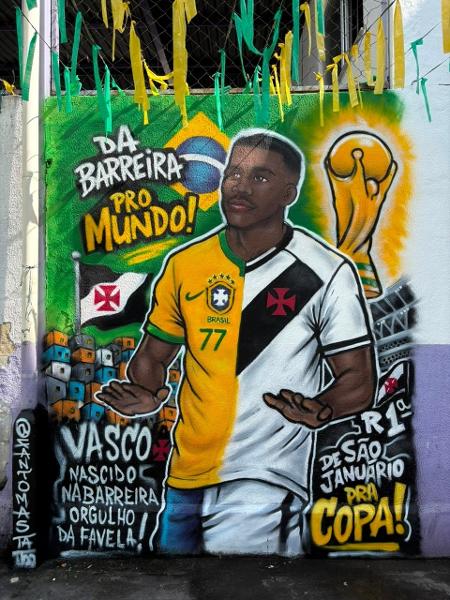Mural grafitado em homenagem a Rayan na comunidade Barreira do Vasco no Rio de Janeiro