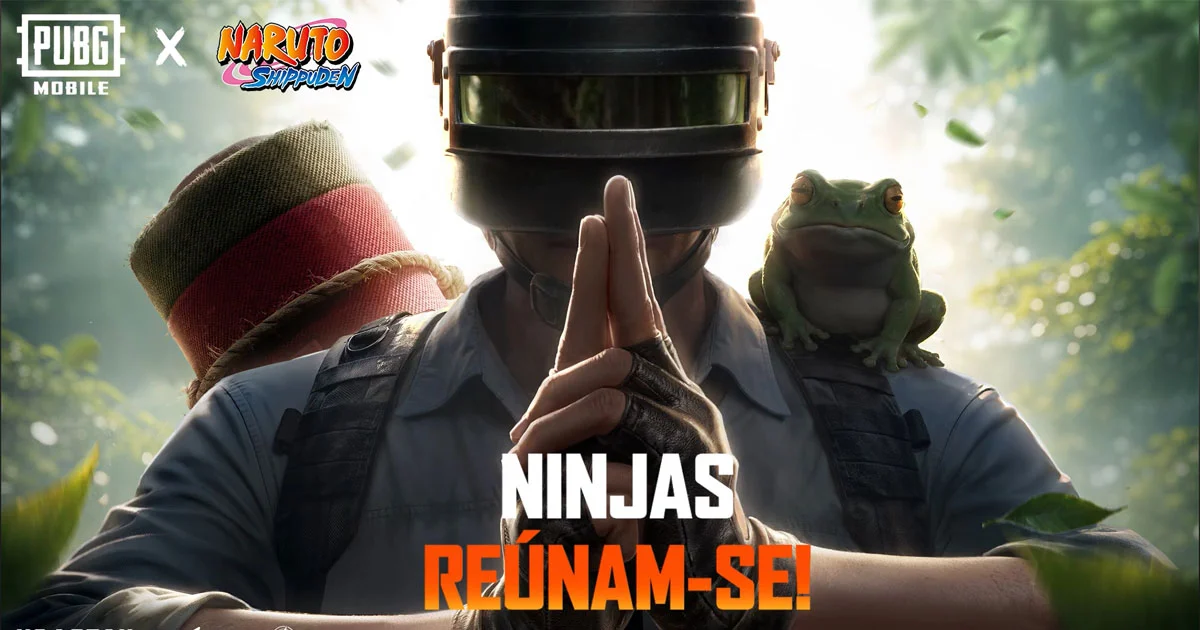 Soldado com capacete fazendo selo de mão — PUBG Mobile Naruto