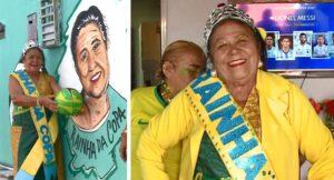 Esmeralda, a Rainha da Copa, enfeita a casa em Teresina