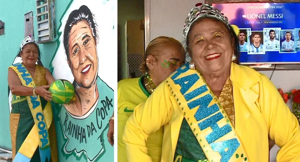 Esmeralda, a Rainha da Copa, enfeita a casa em Teresina
