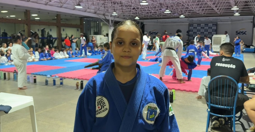 Maria Brasil, judoca piauiense em ação no tatame