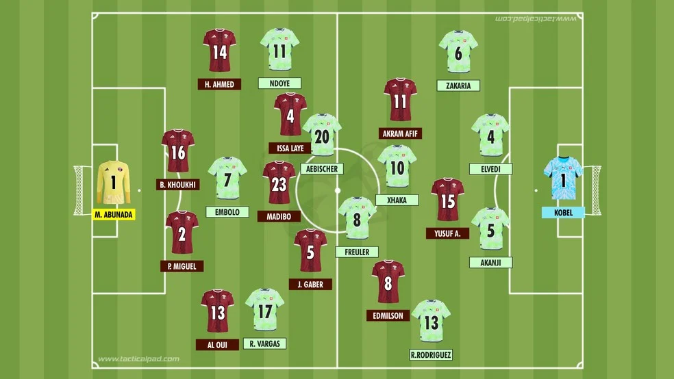 Suíça e Catar em ação na estreia da Copa do Mundo 2026