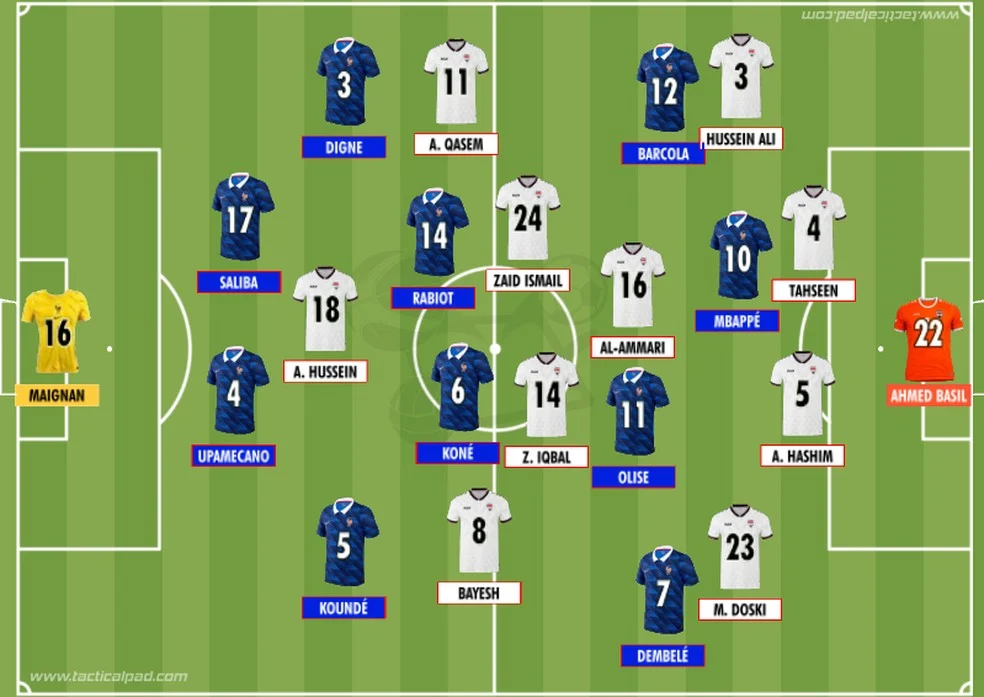 França x Iraque — Mbappé comemora gol