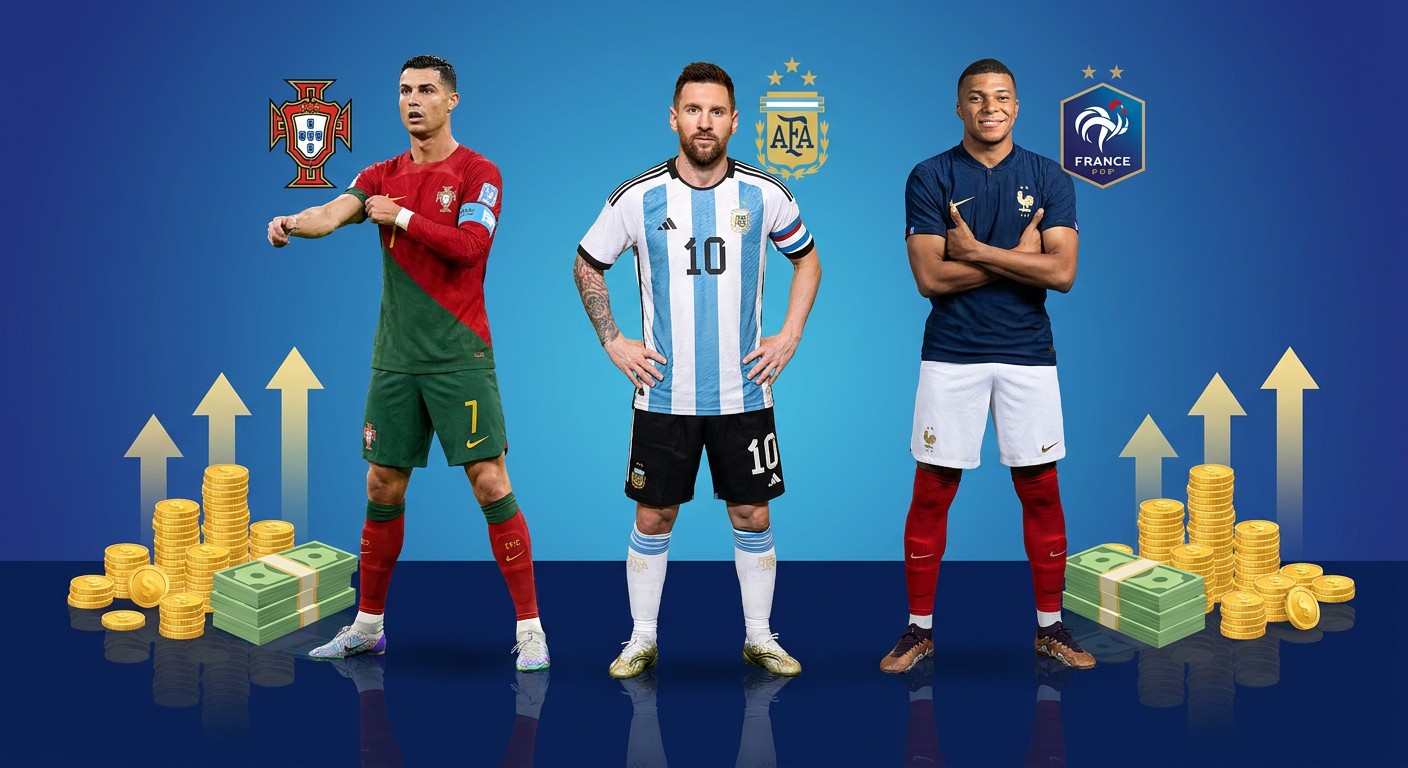 Imagem ilustrativa da lista de jogadores mais bem pagos da Copa do Mundo 2026