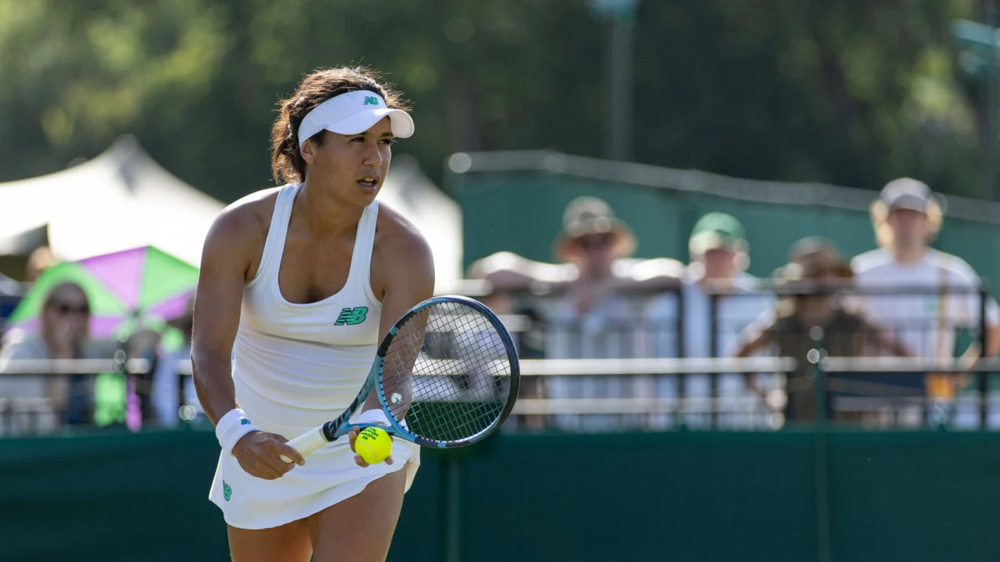 Andreescu Wimbledon quali em quadra com Watson