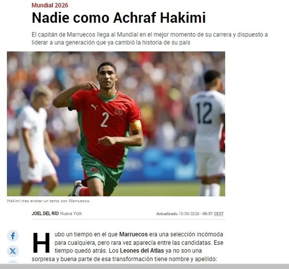 Hakimi na Copa em destaque