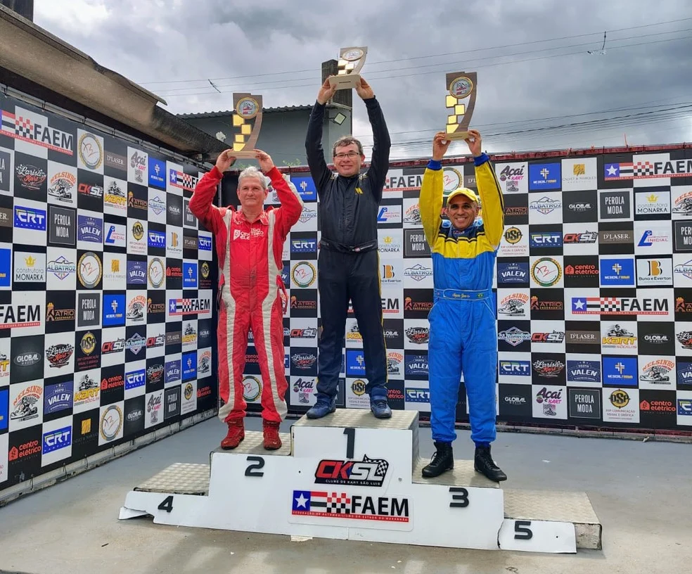 Pódio da 4ª etapa do Campeonato Norte Maranhense de Kart com pilotos na categoria F4