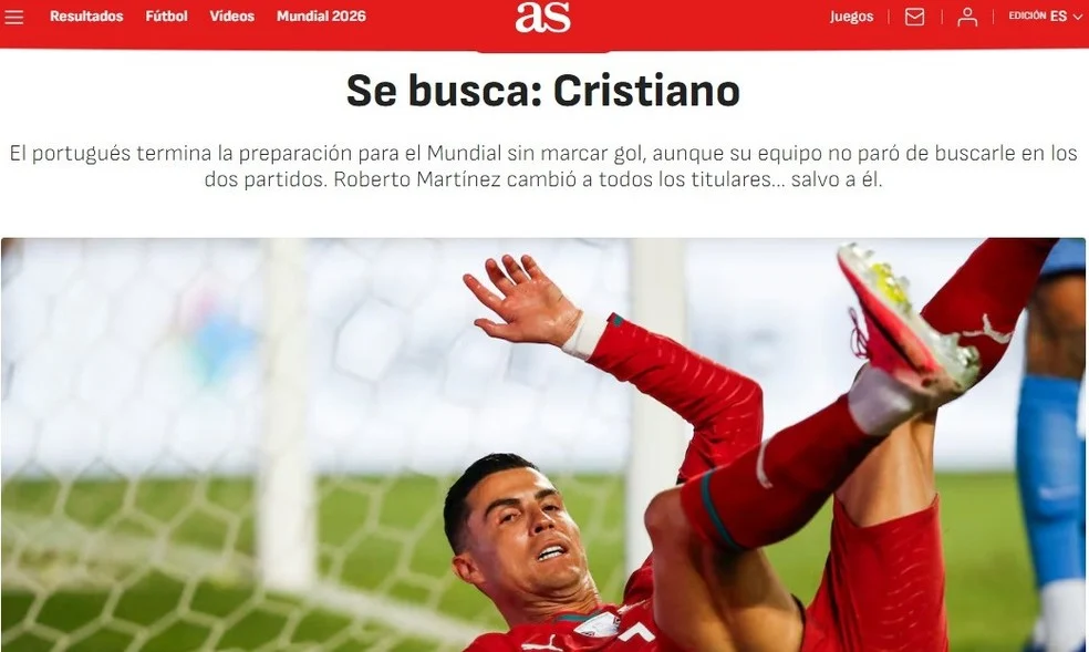 Cristiano Ronaldo em treino antes da Copa do Mundo