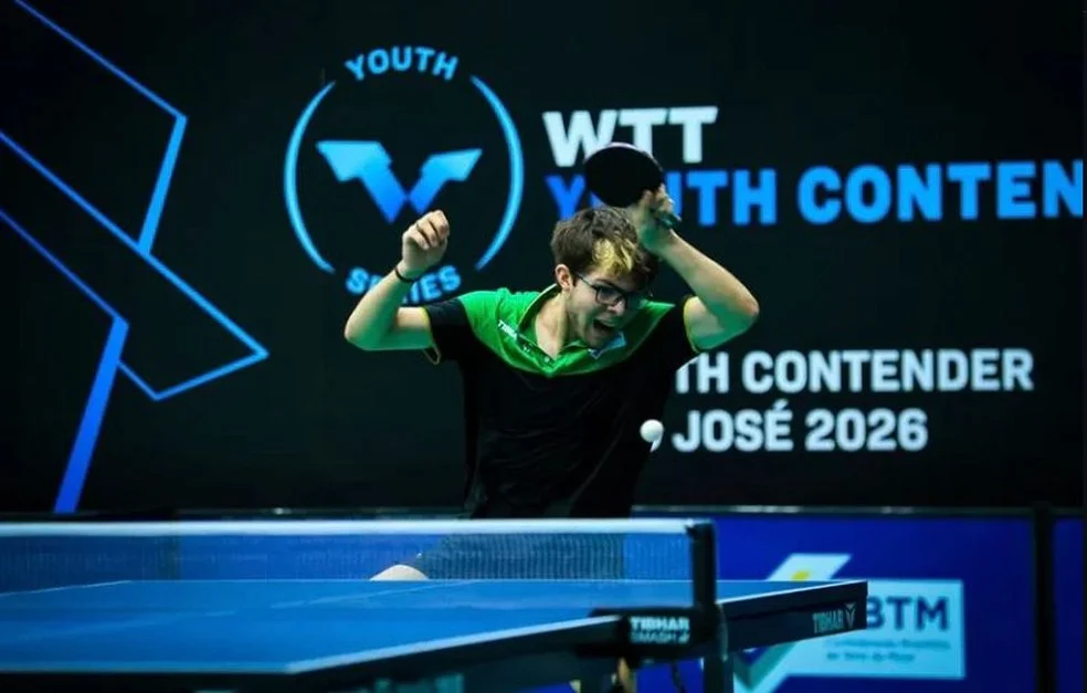 Francisco Bisneto em ação durante o WTT Youth Contender