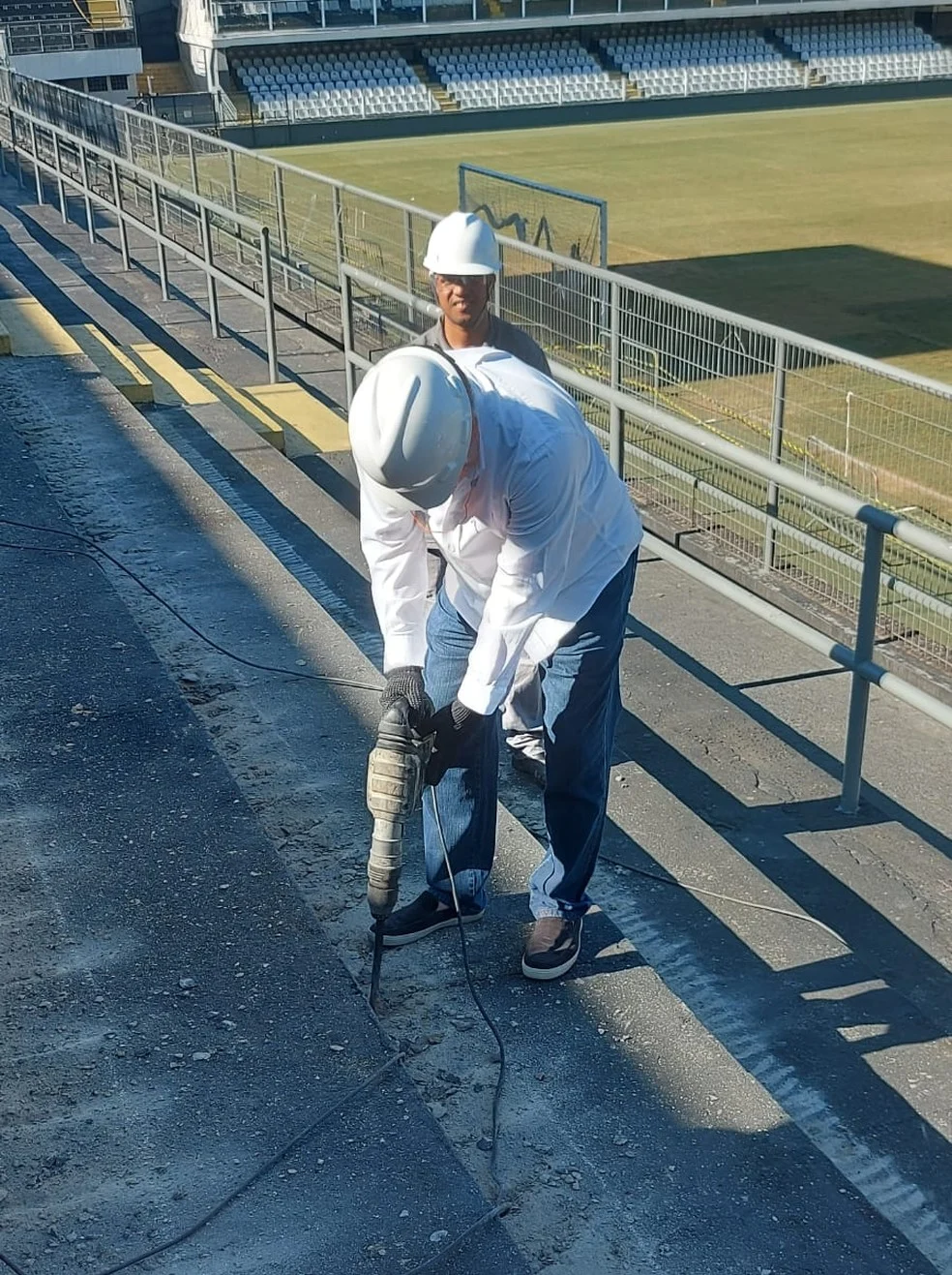 ampliação da Vila Belmiro: Marcelo Teixeira no ato de início das obras