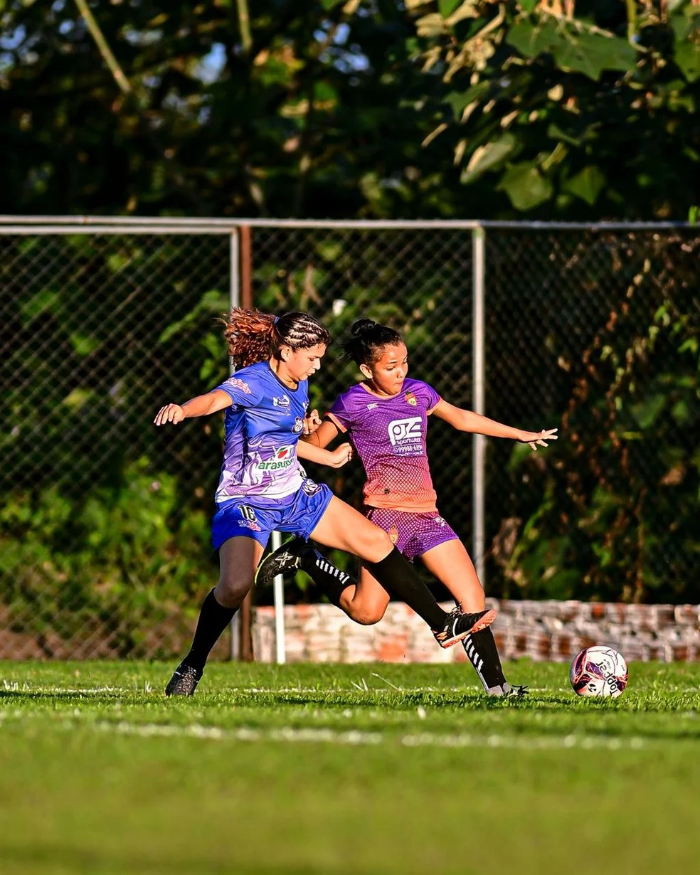 Jogadoras antes de partida do Campeonato Acreano Sub-15